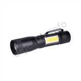 SL rucne LED 150+60lm  3W+COB 1xAA spona cierne WL