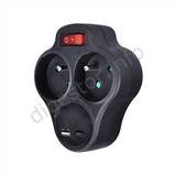 SL Rozvodka P99USBC-B USB A a C Cierna vypinac 10A